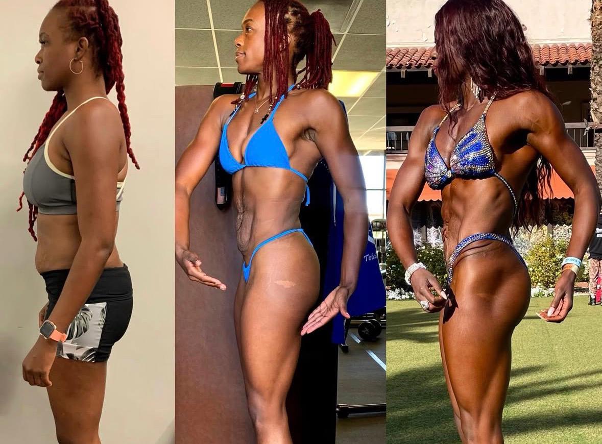 UPF transformation — Side Profile. Posture, line, and definition rebuilt from the side.