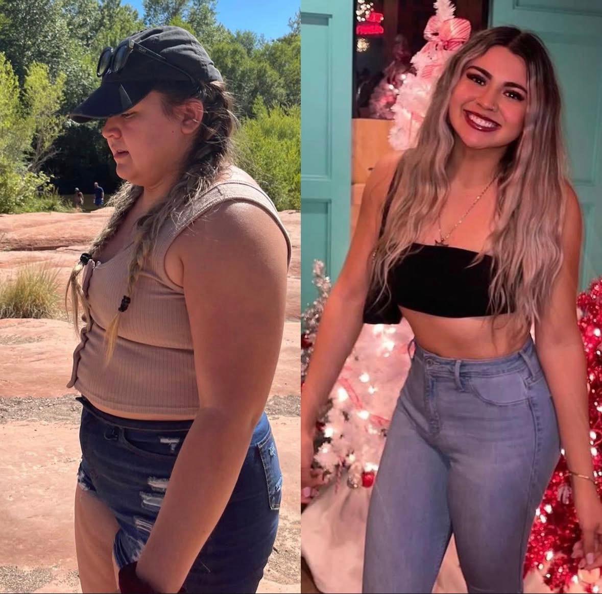 UPF transformation — The Long Walk Back. Sedona to Christmas. The same woman, two summers apart.