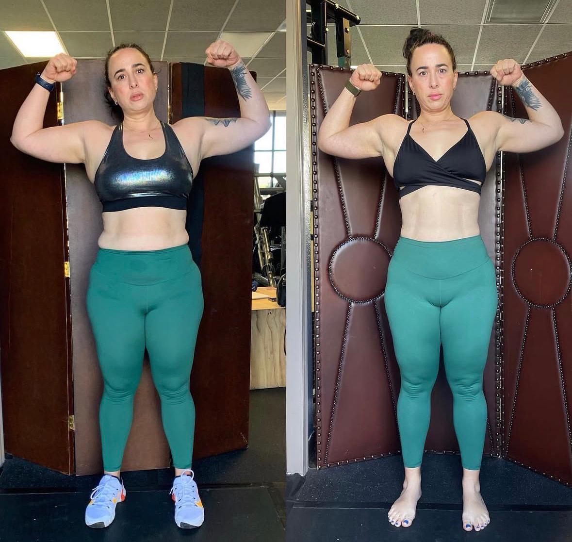 UPF transformation — Same Pose. New Person. Identical frame, ten months apart. Discipline is the difference.