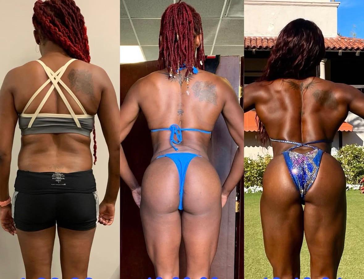 UPF transformation — Posterior Chain. Glutes, hamstrings, and back — sculpted across three chapters.